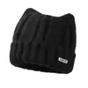 Gorro de Punto de Lana Estilo Coreano Cálido con Orejas de Gato Otoño Invierno Protección para los Oídos al Aire Libre para Mujer Versátil con Forro de Forro Polar Hace que la Cara Parezca Más Pequeña