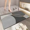 Tapete de Chão Absorvente de Água Moderno Simples para Banheiro Tapete de Entrada Tapete Antiderrapante de Secagem Rápida para Banheiro Tapete de Porta para Quarto