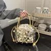 Bolso de mano nuevo con diseño de lentejuelas de nicho para mujer, bolso casual versátil con cordón para hombro y bandolera, personalizado de fábrica