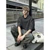 Sudadera Pesada de Algodón con Hombro Normal para Hombre, Estilo Callejero Hip-Hop Cool, Ambiente Retro Americano, Camisa de Manga Larga con Diseño de Nicho High Street