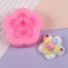 Molde de Silicone Forma de Cachorro Flor Filhote Pachacco para Chocolate Doce Fondant Palito Sorvete Bolo Decoração de Assar
