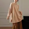 Suéter de punto pullover nuevo estilo para mujer, manga raglán de longitud media, cuello redondo, suave y cómodo, para otoño e invierno, prenda exterior holgada y relajada, transfronterizo