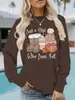 Sudadera de Halloween con Estampado de Calabaza Latte y Botas para Mujer, Cuello Redondo, Otoño e Invierno, Exportación Transfronteriza de Amazon, Holgada