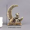 Latón Puro Bruja Luna Musaraña Sombra Lunar Bruja Retro Sólido Decorativo Escritorio de Oficina Mascota de Té Artesanía Adorno