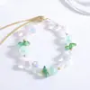 Pulseira de Doces de Primavera para Mulheres, Luxo Leve e Exquisita, Pulseira de Cristal Ajustável com Design Estilo Floresta, Acessório de Mão Estilo Feriado