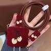 Funda protectora para cable de datos y cargador de Apple 15 Pro, color rojo vino, para iPhone 14/iPad 13. Cuerda antirroturas.