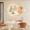 Nueva Pintura Decorativa de Osos Cibernéticos para Restaurante Mesa de Comedor Mural de Pared para Comedor Pintura Colgante de Pared con Fondo de Piedra y Arena de Correr