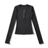 Bt956-25 Inverno Novo Design Manga Longa Bolso Pequeno Slim Fit Top Camiseta Estilo Minimalista Americano Emagrecedor