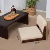 Banco de janela estilo tatami, cadeira de varanda, cadeira com encosto para tomar chá na cama, encosto de madeira maciça, estrutura de ferro, capacidade para três pessoas, design moderno e minimalista