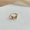 Anillo de plata de ley 925 con diseño de mariposa de lujo ligero y de alta calidad para mujer, de nicho de verano, con temperamento ajustable, de moda, con dedo índice abierto.