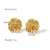 Brincos Studs Femininos Vintage Francês Titânio Fundido Aço Textura Listrada Plissada Vórtice Amassado 18K Atacado