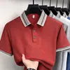 Camiseta de Manga Corta con Cuello Rayado Transfronterizo para Hombre con Solapa, Nueva Camisa Polo Casual de Estilo Veraniego para Hombres Jóvenes y de Edad Media, Camiseta de Manga Media para Hombre