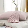 Fronha Simples Listrada Tricô Algodão Fronha Única Algodão Jersey Algodão Puro Par de Fronhas Venda Direta