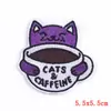 Nuevos parches de tela bordados de gato de dibujos animados para computadora, accesorios de ropa bordados, pegatinas decorativas DIY, al por mayor en stock