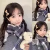 Bufanda de Cuadros de Invierno para Mujer, Cálida Versátil para Pareja Uniforme JK Estilo Coreano Estilo Ins Dulce Japonés Gama Alta Sensación Femenina