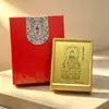 Peça de exibição em folha de ouro 999 de bênção taoísta, decoração de mesa San Qing Tai Yi Tian Zun, presente de feriado e empresarial