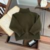 Suéter de cuello alto para niños y niñas Invierno Cálido 2025 Nuevo Estilo Coreano Color Sólido Versátil Elegante Suéter de Punto para Niños
