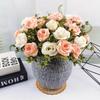 Ramo de rosas, flores de simulación, decoración para sala de estar, dormitorio, adornos, arreglos florales, flores falsas, fotografía de boda, flores en sostenimiento, pintura al óleo, rosa