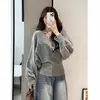Estilo Coreano Estilo Perezoso Cuello en V Manga Murciélago Tejido de Punto Prendas de Punto para Mujer Otoño e Invierno Nueva Moda Cinturón de Cintura Aspecto Adelgazante Tejido de Punto