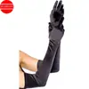 Guantes de Satén Elástico Charmeuse para Cosplay de Mujer para Halloween Guantes de Terciopelo Sexy para Actuación Nocturna Guantes de Boda