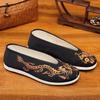 Zapatos de Tela Old Beijing Suela Blanda Bordados Chinos para Hombre Zapatos para Hombre Estilo Chino Vintage Dragón Amarillo Dragón Negro Boca Redonda Zapatos de Tela Viejos