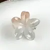 Estilo Coreano Nuevo Verano Fresco Gradiente Rosa-Amarillo Color Gelatina Linda Pinza de Garra Dulce Pinza de Tiburón para el Cabello Pinza para Peinar el Cabello