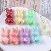 Miçangas de Coelho Coloridas Macaron a Laser, Miçangas Fofas 3D com Furo Reto, Acessórios para Corrente de Celular DIY Atacado