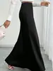 Elegante roupa feminina transfronteiriça, saia sereia estilosa, saia longa bodycon de cintura alta que afina, saia midi lisa com caimento