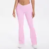 Pantalones de Yoga Ajustados Color Nude Estilo Europeo y Americano con Cruz de Color Contrastante Cintura Alta Pierna Ancha Acampanados Secado Rápido Deportivos para Correr Fitness Pantalones Largos