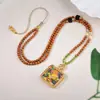 Colar Cordão para Pingente Estilo Xizang com Corrente de Sementes de Azeitona, Adequado para Pendurar Thangka, Zaki Lamu e Ornamentos Culturais Estilo Chinês Novo