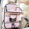 Bolsa colgante de almacenamiento para coche, organizador de respaldo de asiento de coche, estante de almacenamiento multifuncional de dibujos animados para el asiento trasero, caja de almacenamiento para el interior del coche