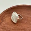 Anillo Trenzado Hueco de Cubo de Azúcar para Primavera y Verano para Mujer, Anillo Cuadrado Geométrico de Lujo Ligero Retro Francés