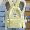 Bordado de Cachorrinho Macio e Fofo Estilo Healing Mochila Estudante na Cor Pêssego Claro, Estilo Fresco de Verão, Mochila Pequena para Viagem de Melhores Amigos