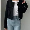 Estilo japonés y coreano, exportación del sudeste asiático, chaqueta corta de manga larga para otoño/invierno, top versátil