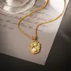 Colar de Pérolas de Água Doce Naturais Estilo Medieval Pintura a Óleo Estilo Jardim de Monet Pingente Corrente de Clavícula Versátil de Alta Moda