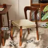 Cadeira de jantar designer vintage estilo francês em madeira maciça e rattan, empilhável, com encosto trançado em corda, adequada para quarto ou como banqueta de maquiagem