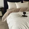 Sensação de luxo~Algodão escovado jacquard 100s conjunto de quatro peças estilo nórdico simples algodão puro capa de edredom 1.8m roupa de cama grau A