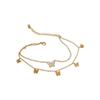 Tobillera de Mariposa para Mujer Verano Gama Alta 2023 Nueva Moda Cadena para el Pie Acero de Titanio Color Libre Tobillo Sexy Nicho Mujer