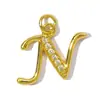 Moda Europeia e Americana Cobre Incrustado Zircônia 26 Letras Pingente DIY Pulseira Feminina Versátil Joias Inglesas Pingente de Colar Acessórios