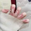 Unhas Postiças Populares do Xiaohongshu, Esmalte Gradiente Olho de Gato de Alta Qualidade, Peças de Manicure Artesanais Estilo Pure Lust, Unhas Postiças Pré-Fabricadas