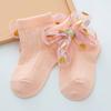 Calcetines de Encaje para Niñas de 0 a 3 Años Calcetines para Niños de Primavera, Otoño y Verano Lazo Calcetines de Princesa para Bebé Lindos Calcetines para Niñas Transfronterizos