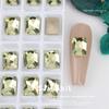 Manicura de primavera 6*8 rectangular recta plana diamante Color súper brillante caramelo de roca usar uña DIY decoraciones de pedrería al por mayor