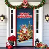 Decoración de Cubierta de Puerta de Navidad Tela de Fondo Verde de Navidad Cubierta de Puerta de Navidad Colgante de Puerta Decoración de Fiesta de Año Nuevo Tapiz de Cubierta de Puerta
