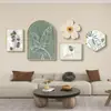 Pintura decorativa estilo crema para sala de estar Pintura para pared de fondo de sofá estilo nórdico Pintura colgante para pared de fondo de restaurante Pintura de porcelana de cristal