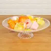 Plato de frutas acrílico KTV plato de frutas plato de dulces de plástico transparente con base plato para bocadillos de frutas plato para frutos secos