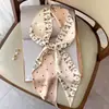 Bufanda Larga Pequeña de Seda para Mujer Verano Cuello Elegante Moda Corbata Cinta para el Cabello Bolsa Diadema Combinación Camisa Cinturón de Cuello Cinturón