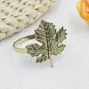 Anillo para servilletas de hoja de arce dorada antigua transfronterizo hebilla para servilletas de hoja anillo para servilletas de hoja venta directa de fábrica
