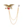 Moda Europeia e Americana Coroa Corrente Masculina Broche Acessório de Terno Personalidade Casaco de Noite Franja Emblema Atacado