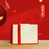 Bolsa de Lona Estilo Chinês em Estoque com Estampa Completa para Festivais, Bolsa de Presente, Bolsa Tote de Lona Impermeável com Logo, Grande Capacidade
