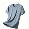 Comércio Exterior Transfronteiriço Camiseta Masculina de Seda Gelada Manga Curta Verão Fina Secagem Rápida Malha Esportiva Meia-Manga Casual Elástica